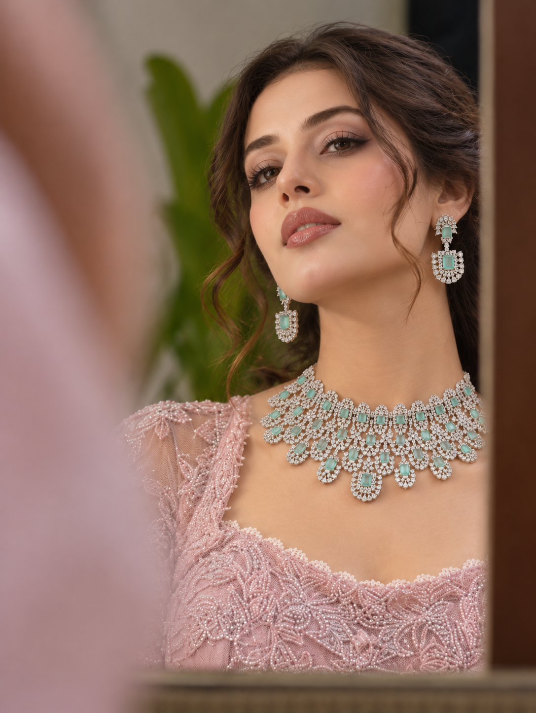 Aurelia Aqua Choker by suwarnikaa jewels
