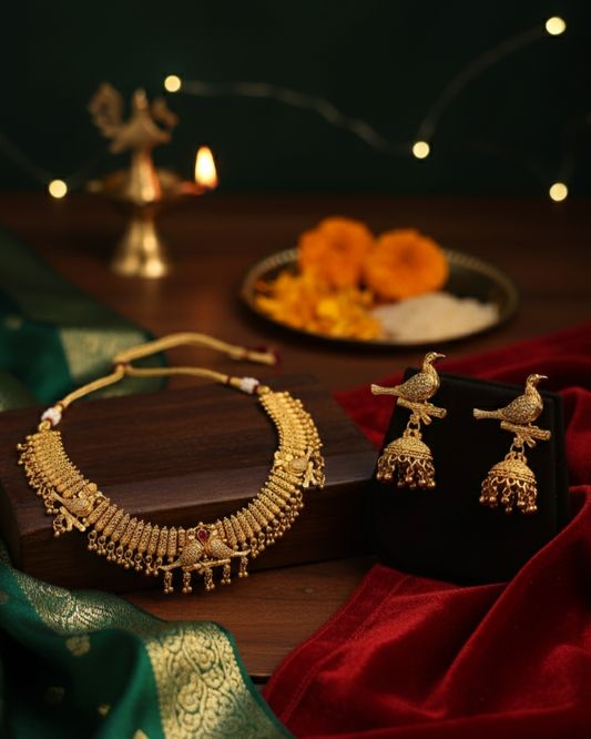 Suwarnikaa’s Divine Parrot Choker