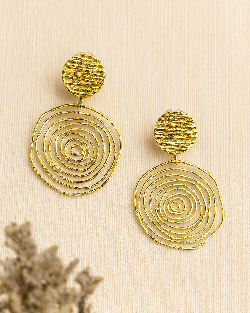 Golden Ripple Earrings By Suwarnikaa Jewels
