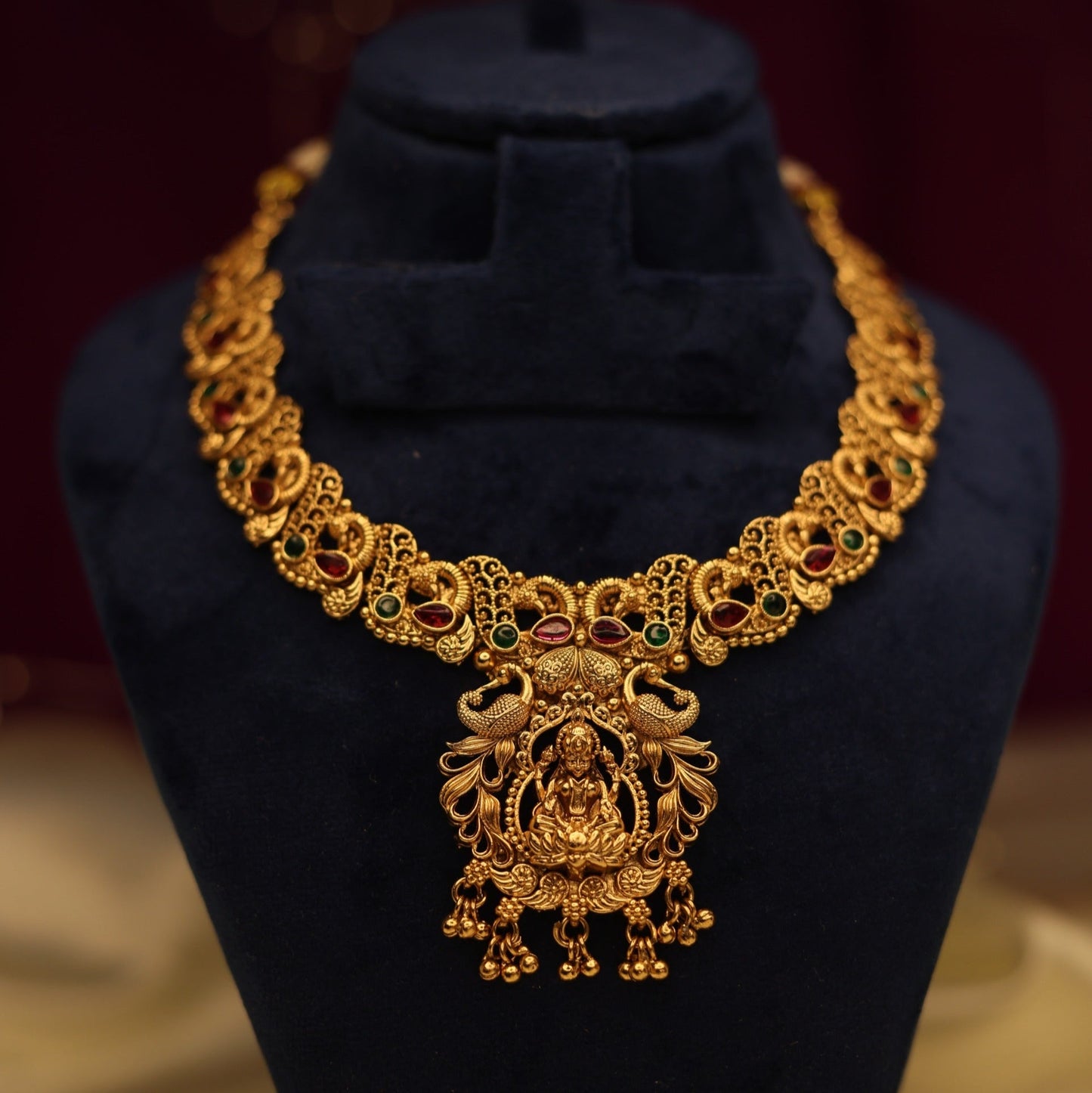 Suwarnikaa's Aaradhya Lakshmi-Gold Plated Temple Jewelry Haram.