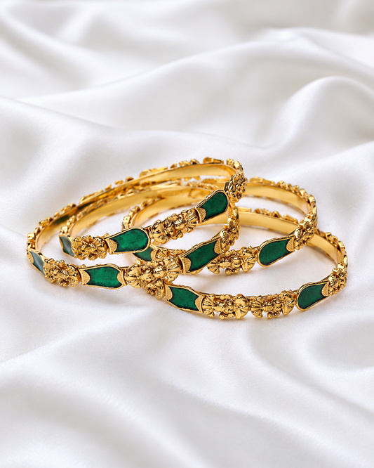Marakata Lakshmi Bangles ( 4 bangles set)– By Suwarnikaa Jewels