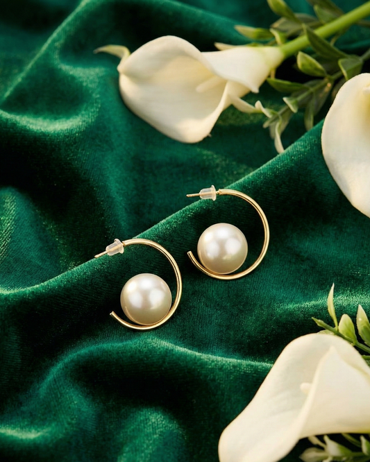 Pearl Eclipse Earrings By Suwarnikaa Jewels
