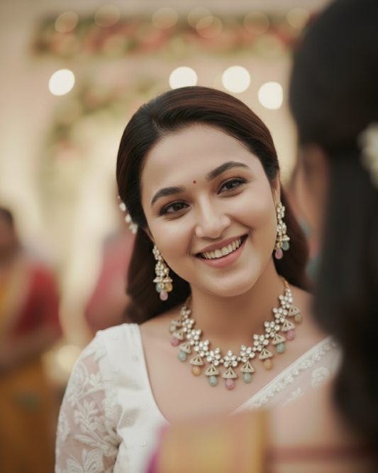 Suwarnikaa’s Queen’s Secret – Kundan & Moissanite Necklace Set