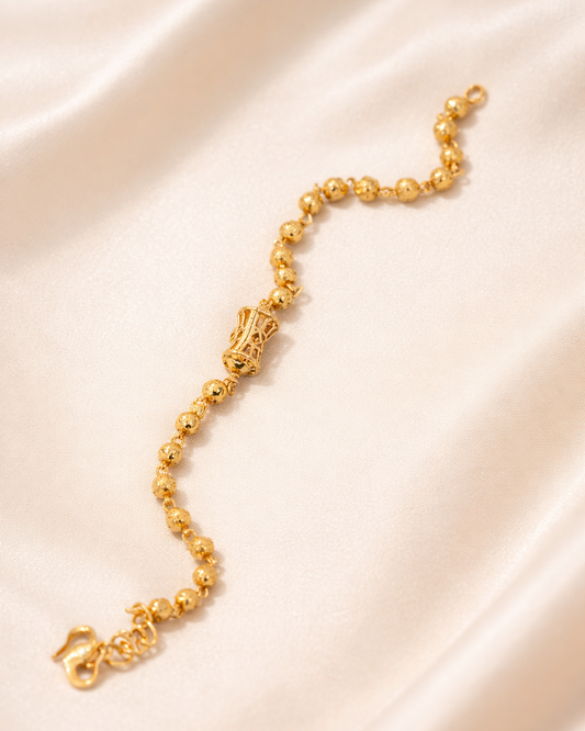 Rudra Golden Balls Bracelet(8 INCH)