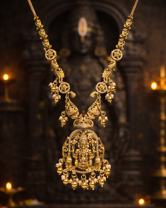 Sri Srinivasa Anugraha Haaram Premium Temple Jewellery By Suwarnikaa Jewels