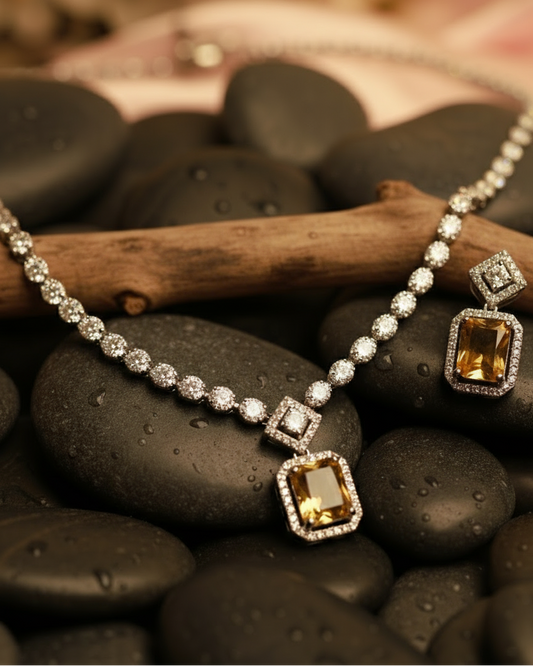 Suwarnikaa’s Golden Hour American Diamond Jewellery