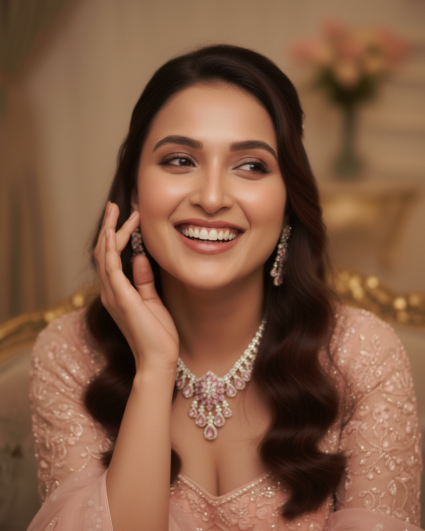 Suwarnikaa’s Juliet American Diamond set