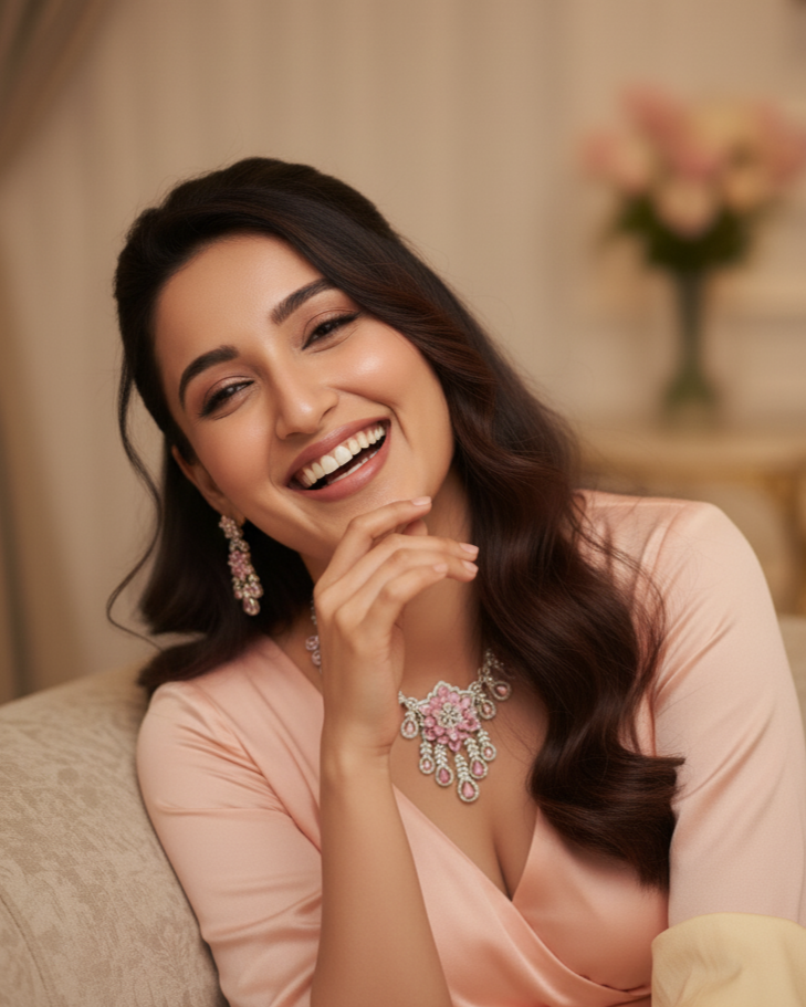 Suwarnikaa’s Juliet American Diamond set