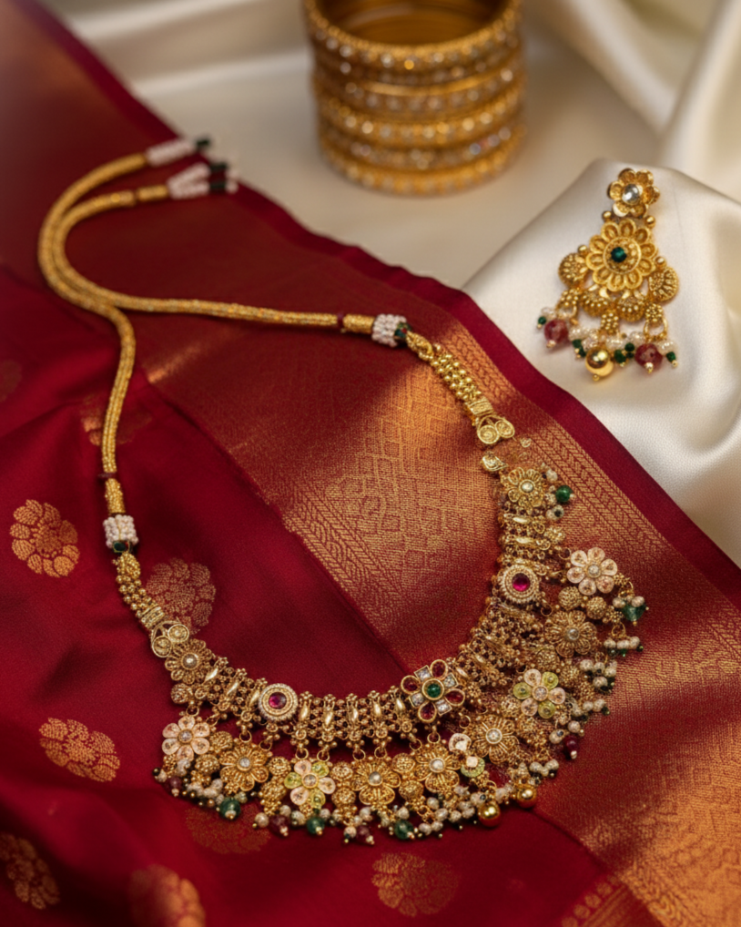 Suwarnikaa’s Pushpanjali Haram set