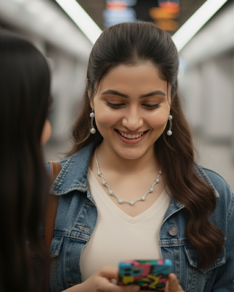 Suwarnikaa’s Tara American Diamond set