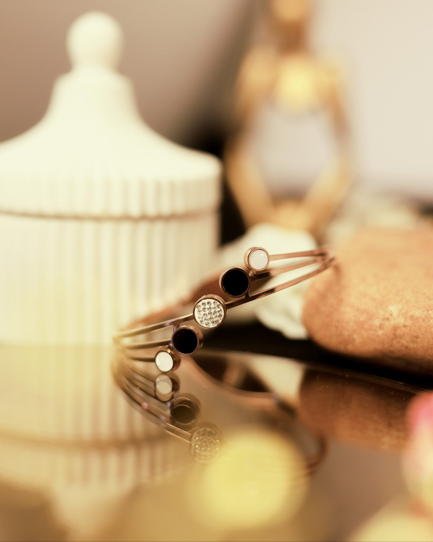 Suwarnikaa’s Trinity Charm Bracelet (Anti Tarnish & Rose Gold Polish)