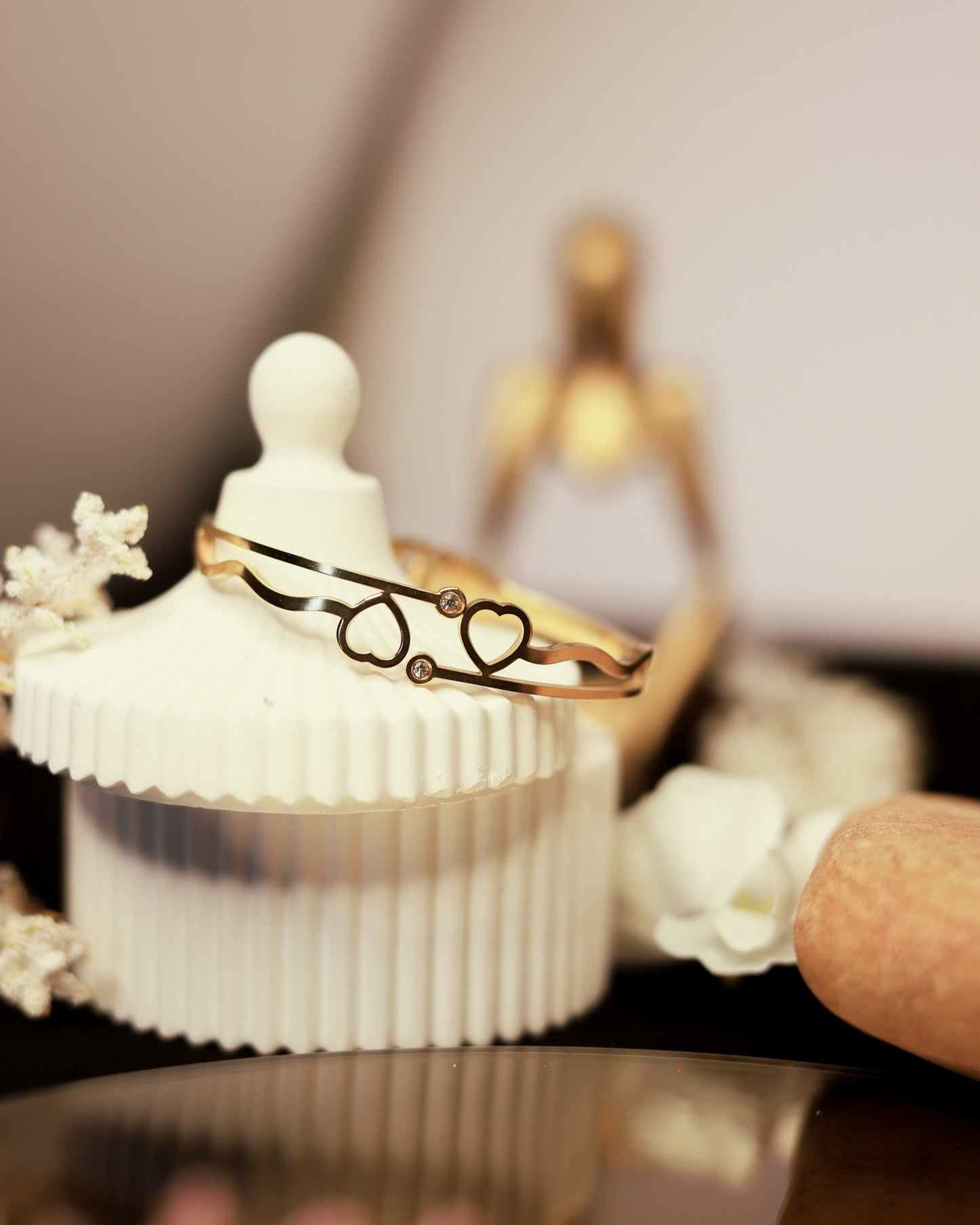 Suwarnikaa’s Twin Hearts Bracelet (Anti Tarnish & Gold Polish)