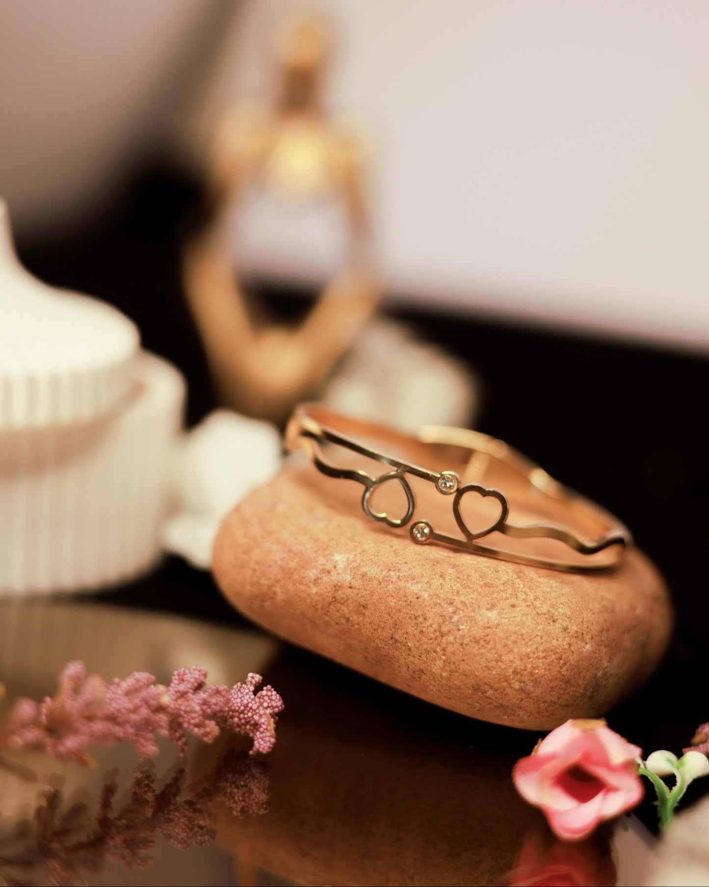 Suwarnikaa’s Twin Hearts Bracelet (Anti Tarnish & Gold Polish)