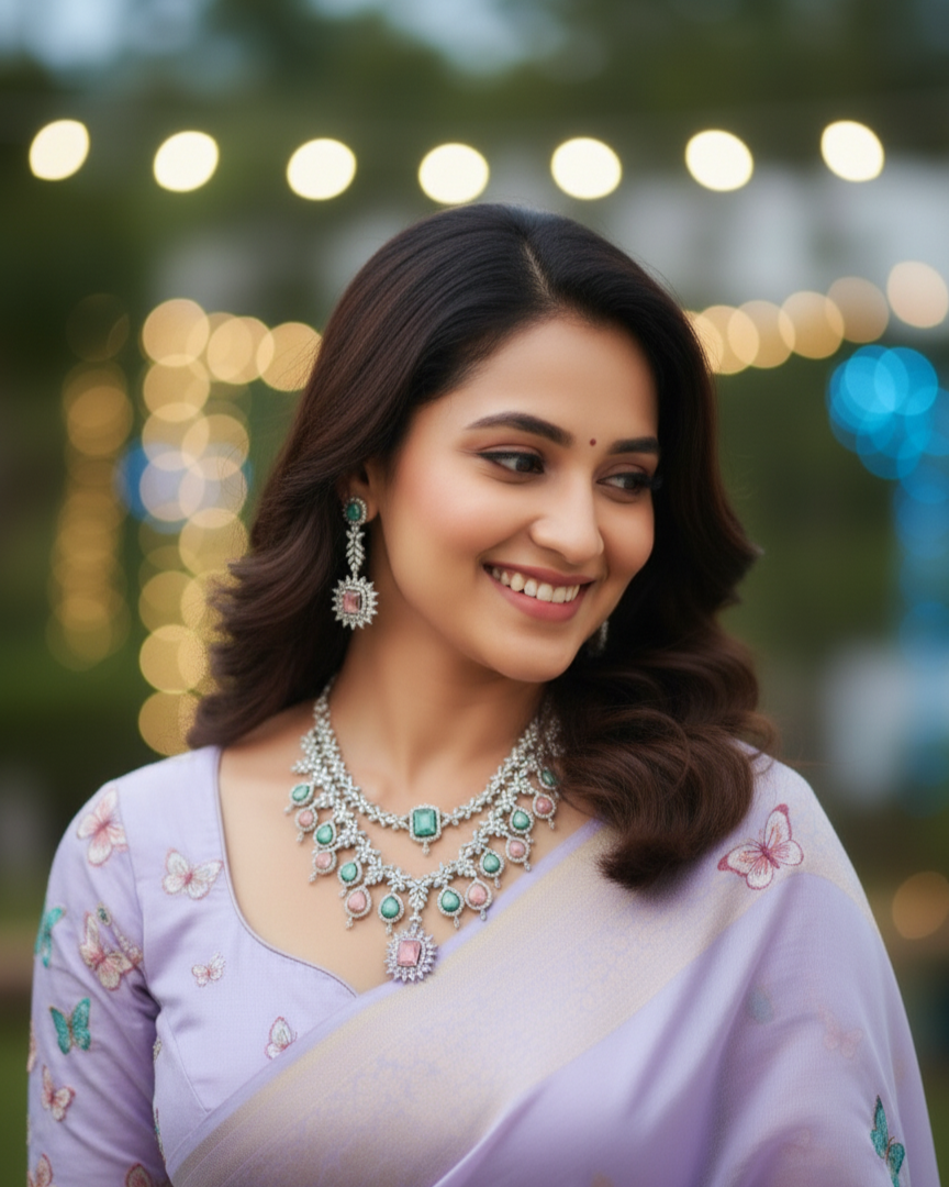 Suwarnikaa’s Valentina American Diamond set