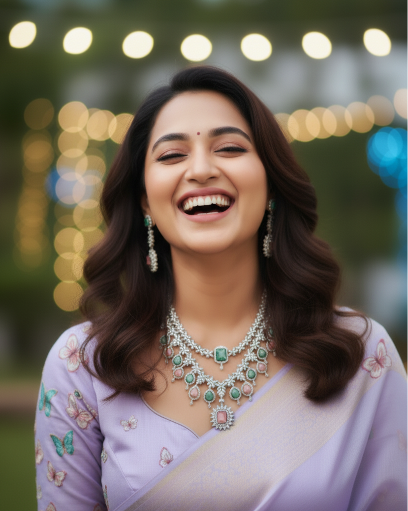 Suwarnikaa’s Valentina American Diamond set