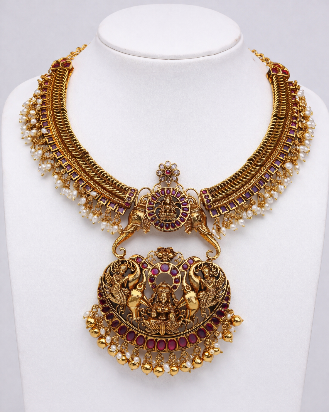 Suwarnikaa Maharani Padma Gaja short Haram- (Premium Masterpiece Edition) – By Suwarnikaa Jewels