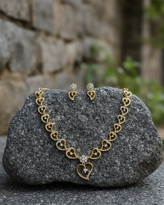 Dilse by Suwarnikaa Jewels American Diamond Necklace Set