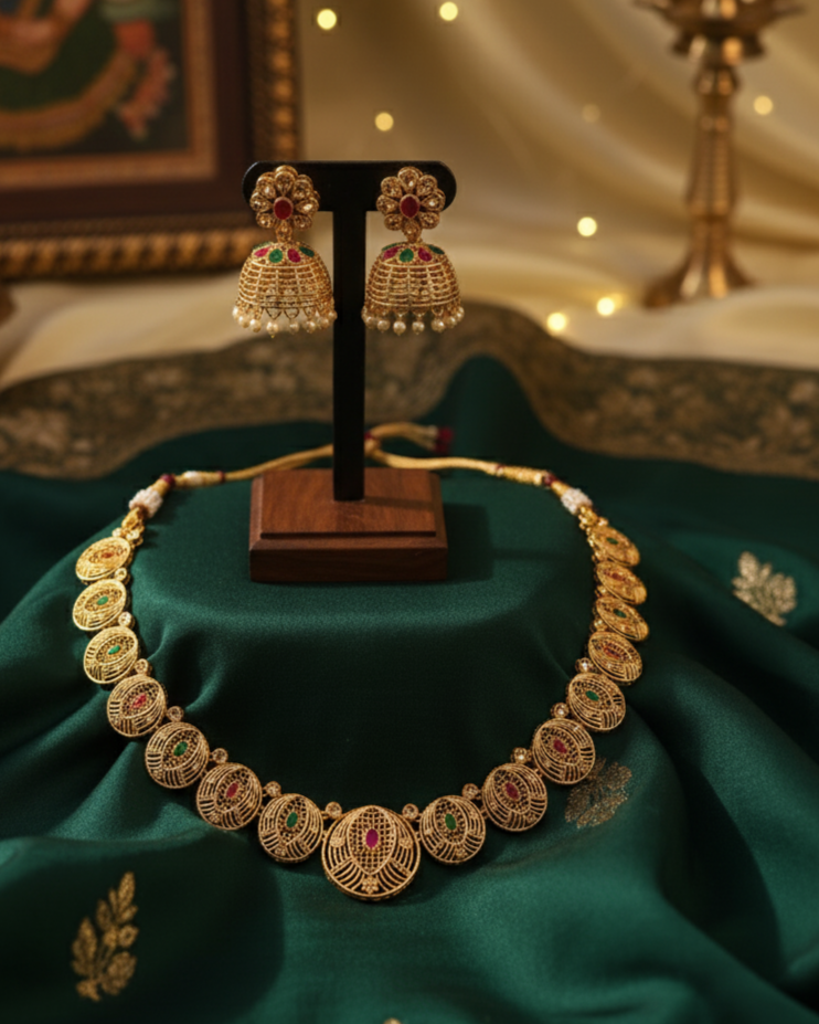 Suwarnikaa’s Golden Dynasty Necklace Set