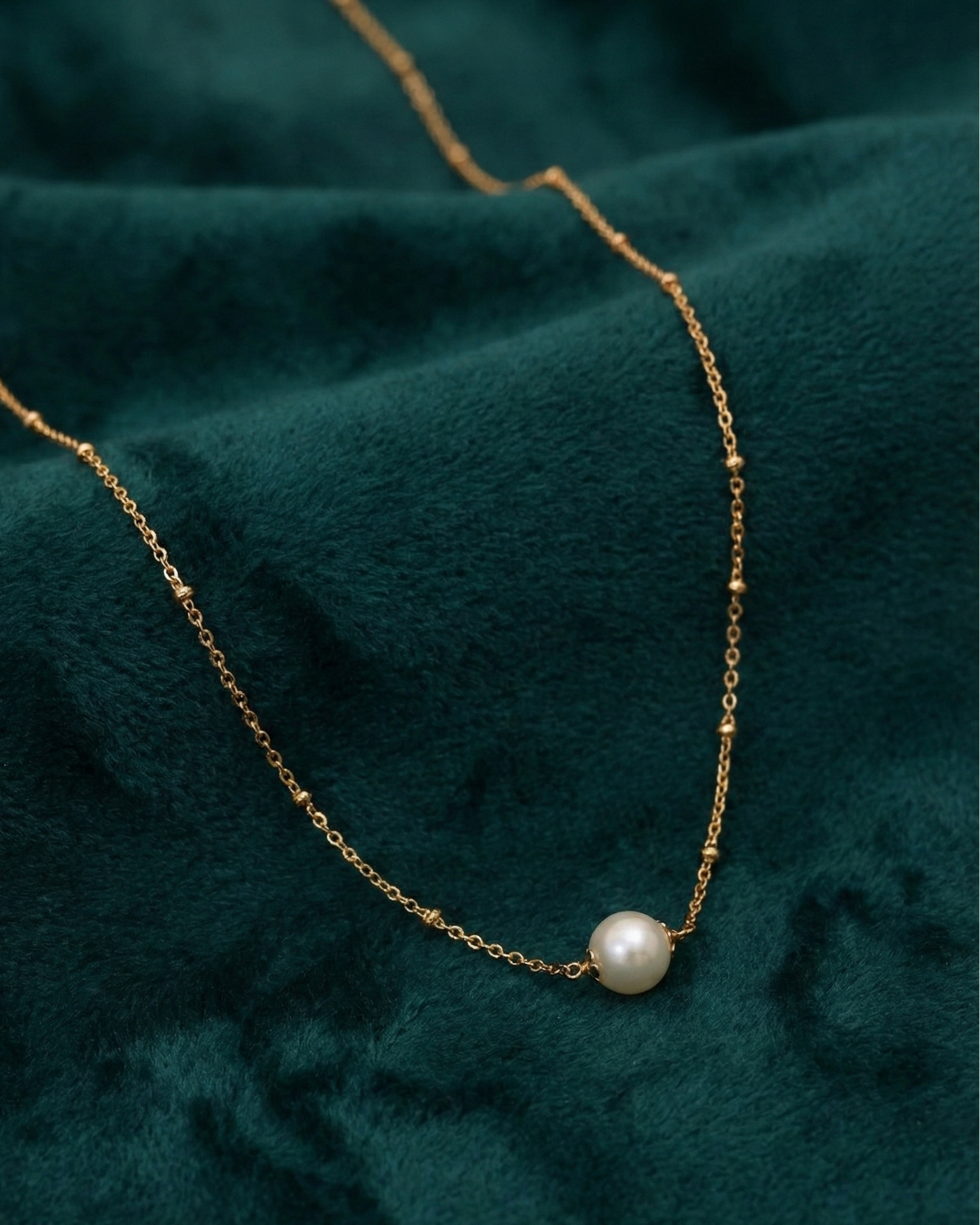 Pearl Drop Neck Chain(16") for Daily & Office Wear By Suwarnikaa Jewels