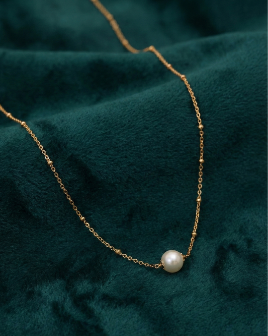 Pearl Drop Neck Chain(18") for Daily & Office Wear By Suwarnikaa Jewels