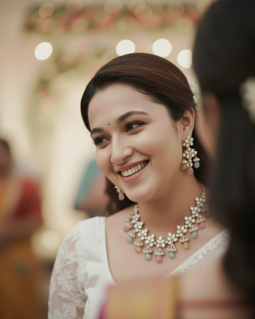 Suwarnikaa’s Queen’s Secret – Kundan & Moissanite Necklace Set