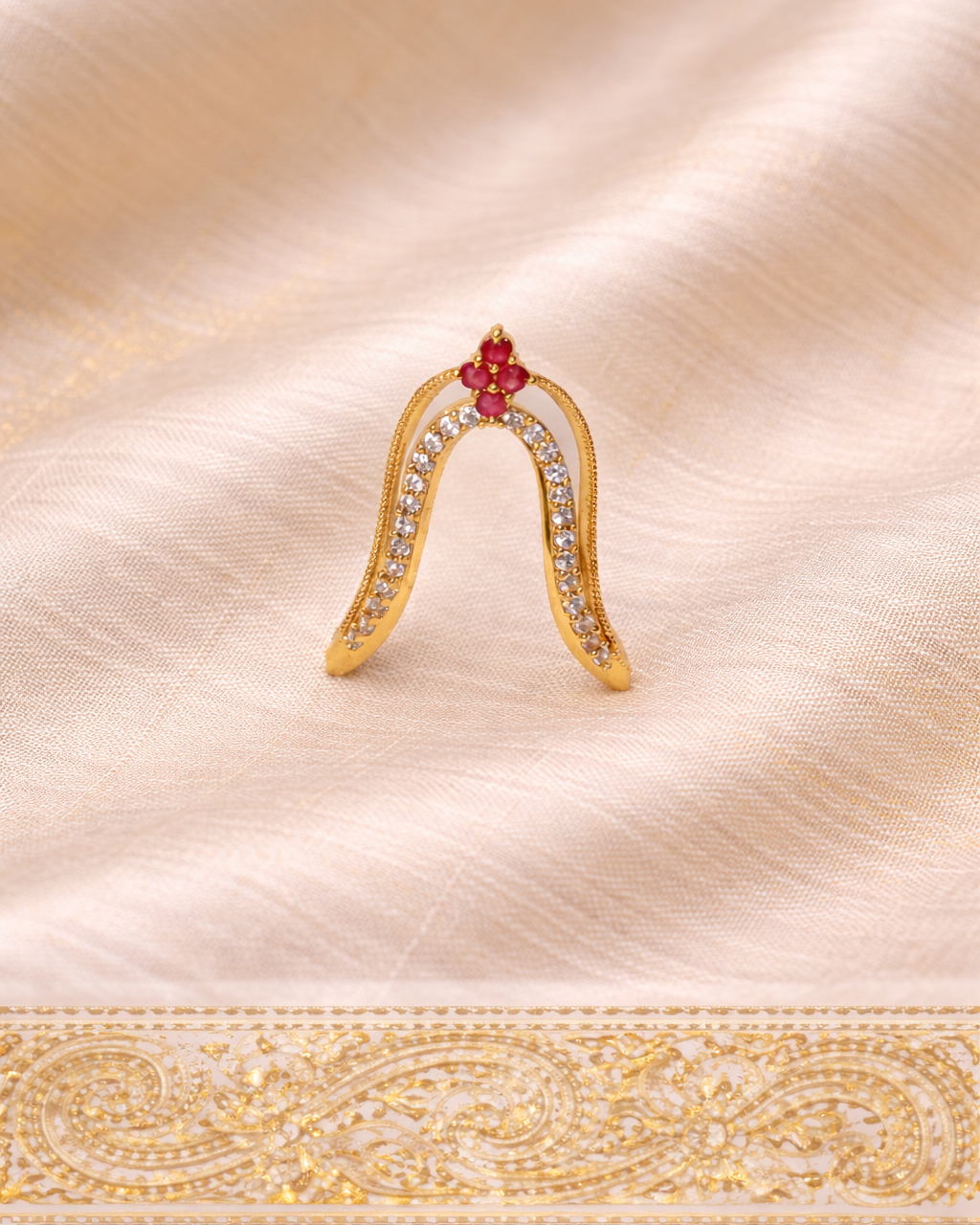 Suhana Ruby Arch Ring by (Adjustable) suwarnikaa jewels