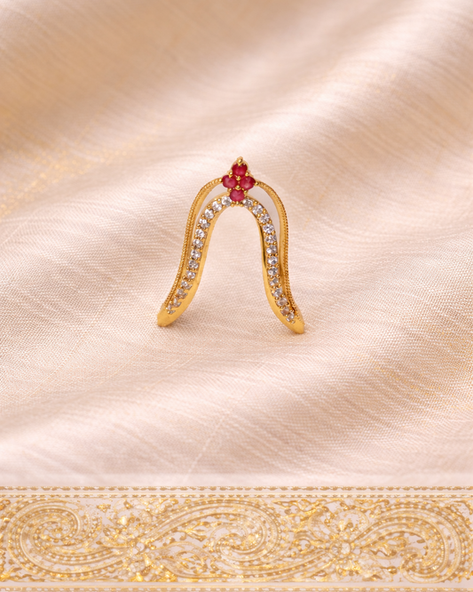 Suhana Ruby Arch Ring by (Adjustable) suwarnikaa jewels