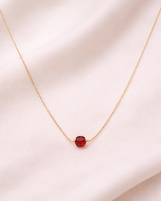 Ruby Drop Neck Chain(16") for Daily & Office Wear By Suwarnikaa Jewels