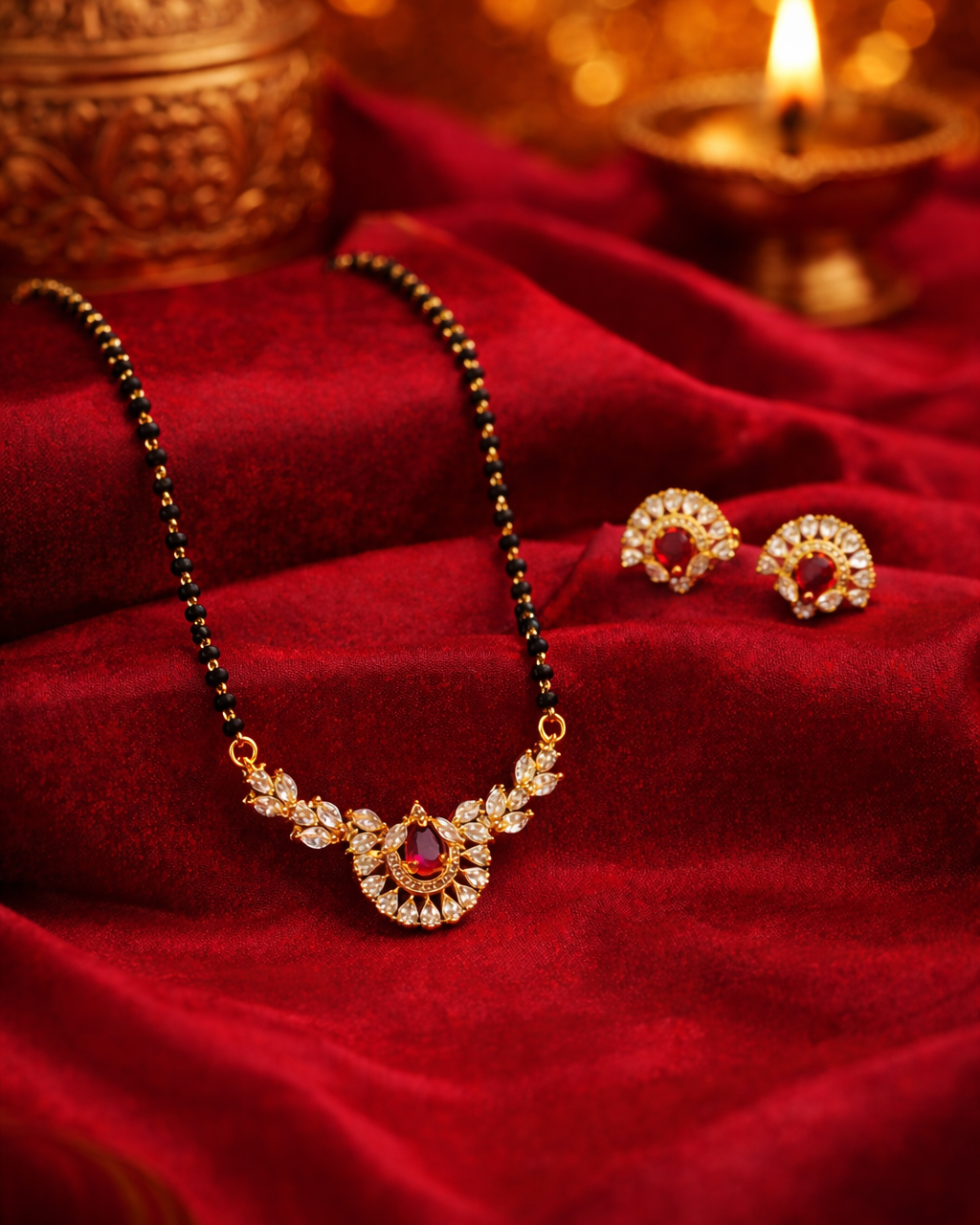 Sindura Harini Mangalyam  – Premium Gold Polish Mangalsutra  by Suwarnikaa Jewels