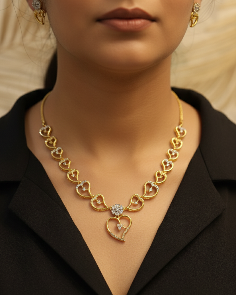 Dilse by Suwarnikaa Jewels American Diamond Necklace Set