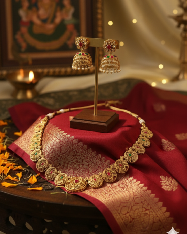 Suwarnikaa’s Golden Dynasty Necklace Set