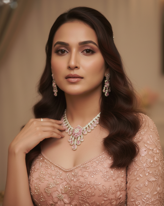 Suwarnikaa’s Juliet American Diamond set