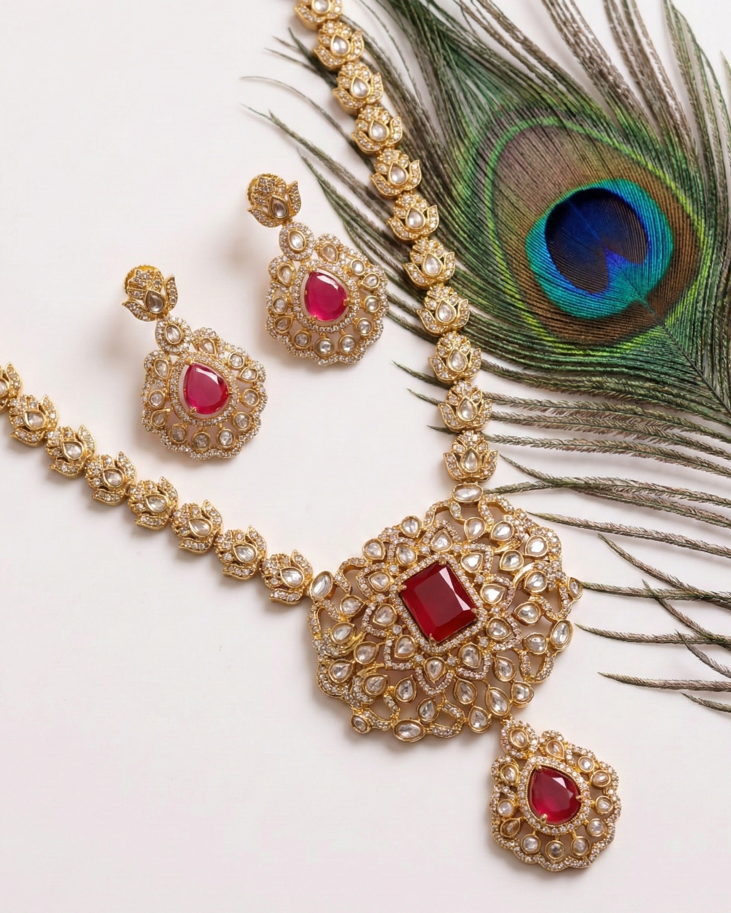 Aarohi Ratna Necklace Set – Premium Kundan Bridal Jewellery  By Suwarnikaa Jewels