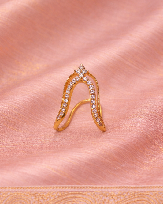 Suhana Crystal Arch Ring (Adjustable) by suwarnikaa jewels